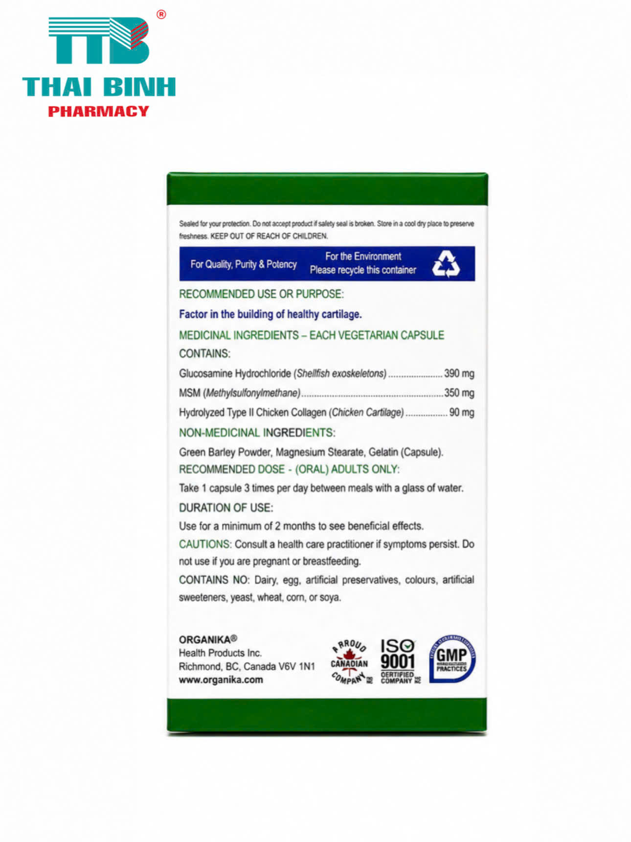 Organika Premium Liga - Joint  Hỗ trợ kiến tạo hệ thống sụn khớp, giảm các triệu chứng viêm khớp Hộp 90 viên